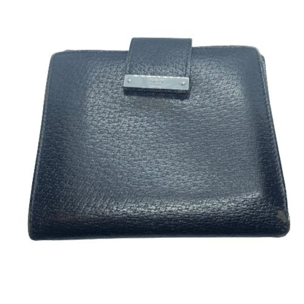 Authentic Gucci Textured Black Leather Large Double Sided Bifold Wallet